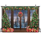 8x6ft Christmas Photography Backdrop Christmas Window Backdrop Xmas Backdrop    