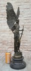 Large Signed Nude Lady Victory Angel Bronze Statue Sculpture Home Office Sale Nr