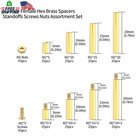 330 Pcs Brass M2 Hex Spacer Standoffs  Screws Nuts Assortment Kit  Pcb Circuit B