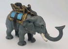 Vintage Cast Iron Elephant Bank Mechanical Blue Gold Coin Money Bank Works