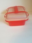 Vintage Tupperware Red Lunch Box With Handle Pack N Carry 1254