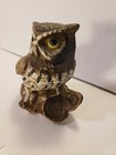 Vintage Owl Figurine Homco  1114 Owl Painted Ceramic Statue Cottage Core 1970s