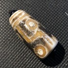 Magic Tibetan Old Agate Dragon Skin 6eye Unique Shape Totem Dzi Bead17 33mmc2002