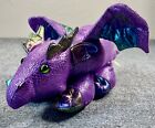 Dan Dee 19 x 11  Vintage Plush Shiny Iridescent Purple Dragon Stuffed Toy