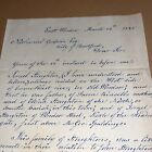 1845 Letter To Hartford Lawyer  Famous Ct Genealogy Israel Stoughton Pequot War