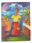 Mexican Folk Art Late Miguel Hernandez Frida Kahlo   Dog Lush Retablo Painting