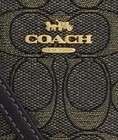 Coach Corner Zip Wristlet In Signature Jacquard Nwt Charcoal Gold