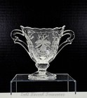 Vintage Heisy Etched Crystal Orchid Blossom Footed Sugar Bowl 4 -skt179