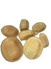 Handwoven Basket Set 7 Nested Oval Natural Wicker Boho Farmhouse Vintage Decor