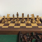Beautiful Vintage Wooden Chess Set With Board   Checkers   Gift    