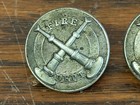 Vintage 2  fire Dept  Cross Trumpets Uniform Buttons Fred J  Miller N y    4 