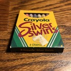 Vintage 1990 Nos Crayola Crayons Silver Swirls 8 Pc New Unused Binney   Smith