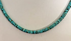 Santo Domingo 4mm Turquoise Heishi  Sterling Necklace 19 5  Perfect4pendants