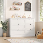 6 Drawer Dresser  White Dresser For Bedroom  Wood Wide Chest Of Drawers  Modern 