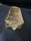 Antique Gilt Brass Ornate Filigree Tray Box Rococo Style C1900