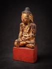 Antique Wooden Burmese Buddha Statue From Burma  myanmar   19th Century