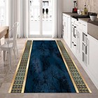 Luxury Runner Rug  Elegant Hall Carpet  Navy Gold Rug  Classic Entry Rug