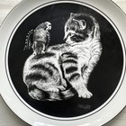 Kitten s World Collector Black   White Plates By Droguett Set Of 5
