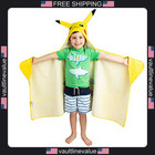 Pokemon Pikachu Bath And Beach Soft Cotton Terry Hooded Towel Wrap  24  X 50  