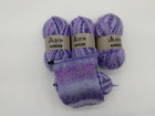 3 Skeins  Acrylic Varigated Purple-lilac Hand Knitting Yarn Mohair Softness Dk