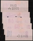 Vintage Paper For Crafting  1901 Bank Checks  Used W revenue Stamp  5 Pieces