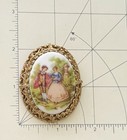 Unique Vintage Victorian Scene Cameo  Brooch