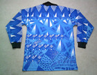 Vintage Lotto Calicio Italia Soccer Goalkeeper Jersey Mens Medium Blue Geometric