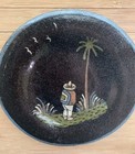 Mexican Plate Dish Trinket 5 5  Tlaquepaque Vintage Primative Pottery Rustic