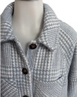 Greylin Anthropologie Houndstooth Blue Front Button Shirt Jacket 1x Euc