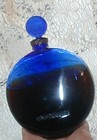 2 3 Full Large Antique Worth Dans La Nuit Blue Glass Perfume Bottle Paris 5 1 2 