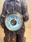 Antique German Black Forest Figural Carved Barometer With Ship Captain C1900