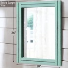 Wood Framed Wall Mirror Large 65 X 45 Cm Rectangle Rustic Vanity Mirror Decor
