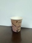 8oz Disposable Paper Cups W  Lid Coffee Bean Design  White Cups