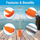 72 In  Telescoping Paddle - Orange Aluminum Adjustable Boating Oar  Lightweight 