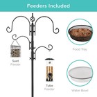 91in 4-hook Bird Feeding Station  Steel Multi-feeder Kit Stand For Attracting Wi