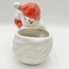 Vintage Relpo Santa Planter F838 Taiwan Ceramic Christmas Figurine Holiday Read