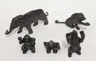 Marx Dark Gray Rubber Vinyl Super Circus Jungle Wild Animals Vintage Lot Of 5