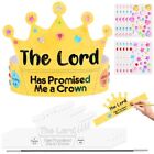 18 Sets The Lord Has Promised Me A Crown Craft Kit With Gems Stickers Elastic 