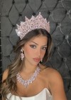 Quinceanera Crown  Vintage Crystal Crown  Crystal Bridal Tiara  Prom Gold Crown