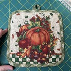 Vtg Russ Berrie   Co  Fall Scarecrow Oven Mitt W b d Hanging Towel   Pot Holder 