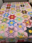 Vintage Hand   Machine Made Texas Star Quilt 89x78 Pristine Pink Gorgeous