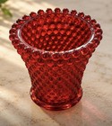 Vintage Homco Ruby Red Hobnail Glass Peg Votive Candle Holders Wall Sconce Pair