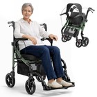 Helavo 2-in-1 Rollator Walker Wheelchair Combo  Foldable  300lbs Capacity