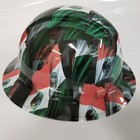 Full Brim Hard Hat Custom Hydro Dipped In Mexican Flag  awesome Colors Poppin