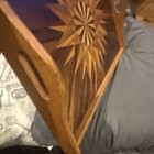 Vintage Wooden Inlay Serving Tray With Starburst Design
