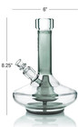 Grav   Small Wide Base Water Pipe - Smoke With Clear Accents  Authorized Dealer