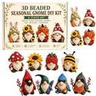 3d Beaded Kit  Cute Gnome Beading Craft Set handmade Bead Art Mosaic Diy Decor