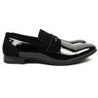 New Men s Black Tuxedo Slip On Patent Suede Bradley Formal Dress Shoes By Azar