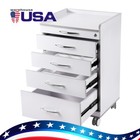 4 Drawers Dental Lab Mobile Cabinet Clinic Cart Medical Trolley W  Power Socket