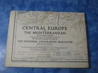 Central Europe   The Mediterranean Map National Geographic October 1939 8-28-39